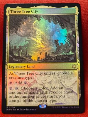 FOIL Three Tree City from Bloomburrow MTG Proxy