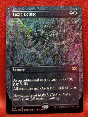 FOIL Toxic Deluge (Borderless) from Double Masters MTG Proxy