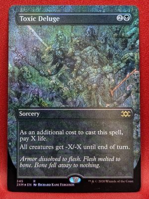 FOIL Toxic Deluge (Borderless) from Double Masters Magic the Gathering Proxy