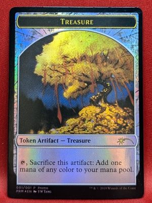 FOIL Treasure Token from 2018 Lunar New Year Promo Magic the Gathering Proxy