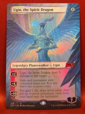 FOIL Ugin, the Spirit Dragon M279 (Borderless) - Core Set 2021 MTG Proxy