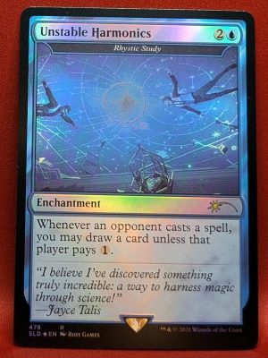 FOIL Unstable Harmonics (Rhystic Study) from Secret Lair Drop Series Magic the Gathering Proxy