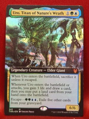 FOIL Uro, Titan of Nature’s Wrath (Extended Art) from Theros Beyond Death MTG Proxy