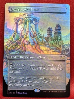 FOIL Urza's Power Plant (Borderless) from Double Masters Magic the Gathering Proxy