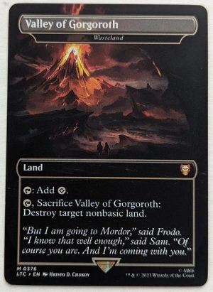 FOIL Valley of Gorgoroth (Wasteland) from Commander: The Lord of the Rings: Tales of Middle-earth MTG Proxy