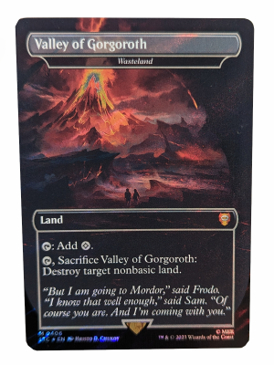 SURGE FOIL Valley of Gorgoroth - Wasteland from Commander: The Lord of the Rings: Tales of Middle-earth MTG Proxy