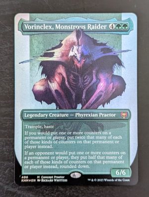 FOIL Vorinclex, Monstrous Raider (Concept Praetor) from Phyrexia: All Will Be One MTG Proxy