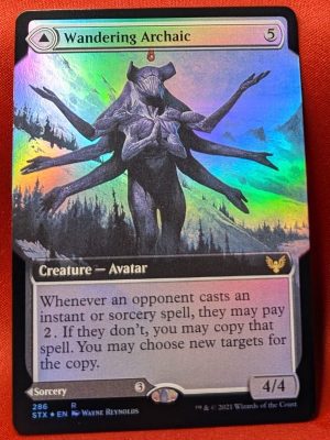 FOIL Wandering Archaic (Extended Art) from Strixhaven: School of Mages MTG Proxy