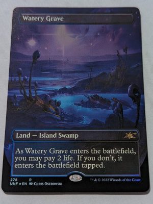 FOIL Watery Grave (Borderless) from Unfinity MTG Proxy