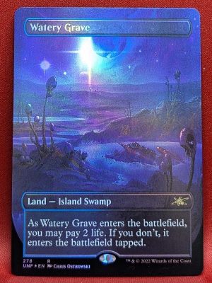 FOIL Watery Grave (Borderless) from Unfinity Magic the Gathering Proxy