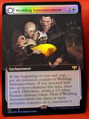 FOIL Wedding Announcement (Extended Art) from Innistrad: Crimson Vow MTG Proxy