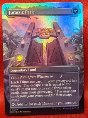 FOIL Welcome to. . . Jurassic Park from Universes Beyond: Jurassic World Collection MTG Proxy