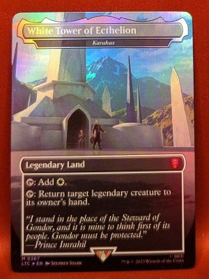 FOIL White Tower of Ecthelion (Karakas) from Commander: The Lord of the Rings: Tales of Middle-earth MTG Proxy