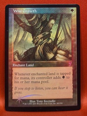 FOIL Wild Growth from 7th Edition MTG Proxy