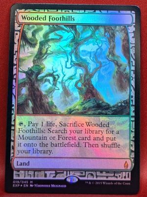 FOIL Wooded Foothills from Zendikar Expedition Magic the Gathering Proxy