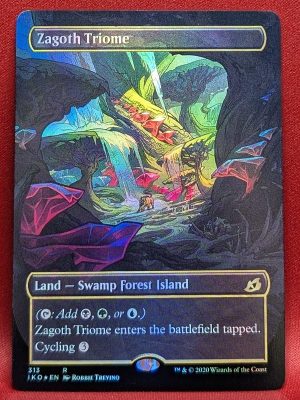 FOIL Zagoth Triome (Showcase) from Ikoria Magic the Gathering Proxy