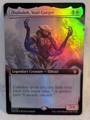 FOIL Zhulodok, Void Gorger (Extended Art) from Commander Masters Proxy